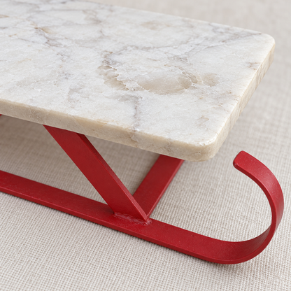 Waypoint Marble Christmas Sleigh Serving Platter