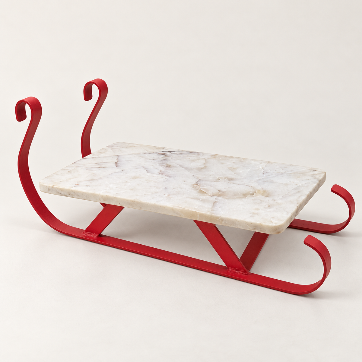Waypoint Marble Christmas Sleigh Serving Platter