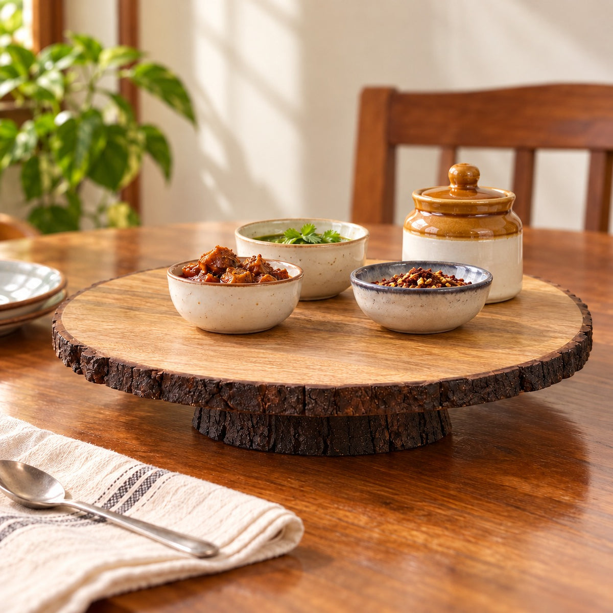 Waypoint Bark Edge Mango Wood Lazy Susan
