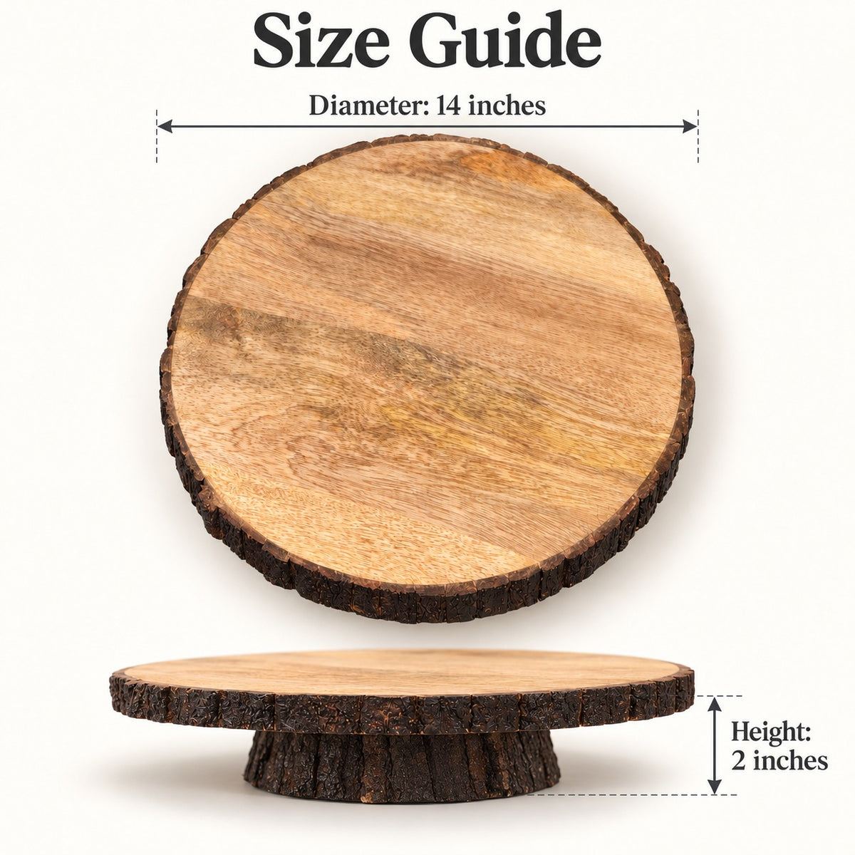 Waypoint Bark Edge Mango Wood Lazy Susan