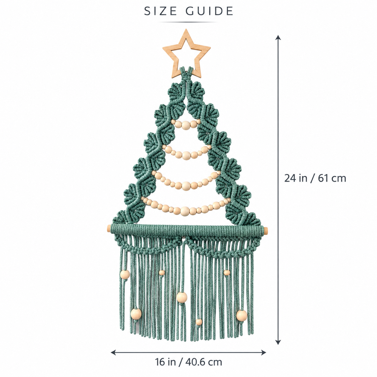 Green Macramé Christmas Tree Wall Hanging — ₹500 Pre-booking Advance