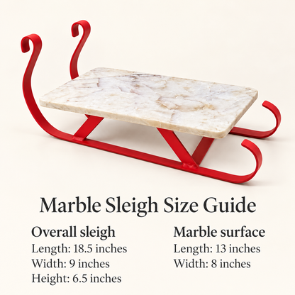Waypoint Marble Christmas Sleigh Serving Platter